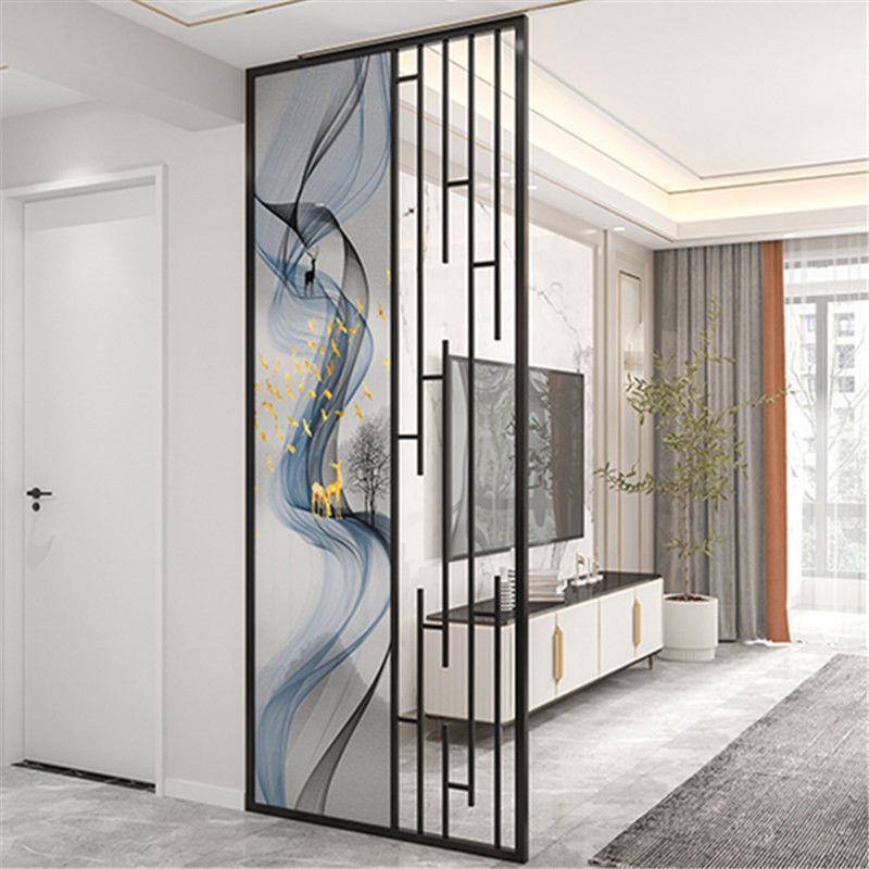 Black Decorative Metal Panels Aluminum Screen Dining Partition Room Divider