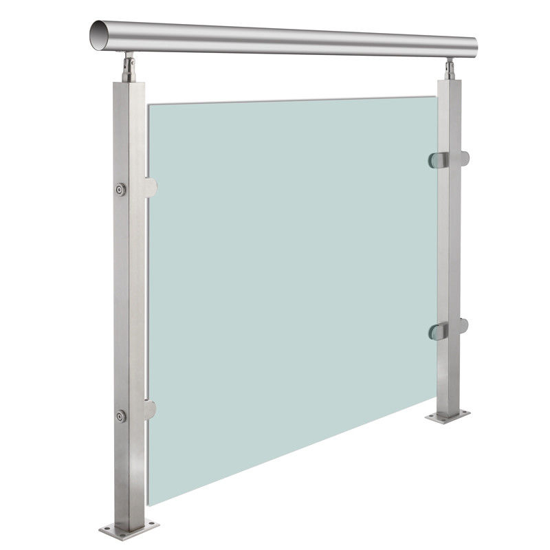 Outdoor Stairs 304 316 Stainless Steel Handrail Glass Railing