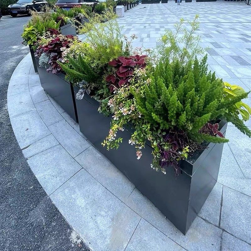 Smooth Surface Stainless Steel Flowerpot Perfect for Indoor/Outdoor Display