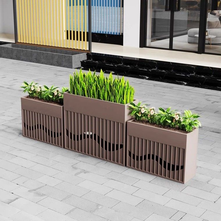 Smooth Surface Stainless Steel Flowerpot Perfect for Indoor/Outdoor Display